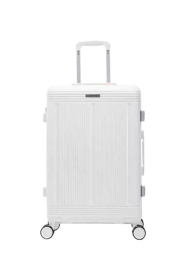 White Trolley Bag with TSA Lock Travel Suitcase